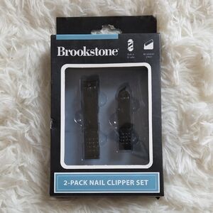 Brookstone Black Steel Nail Clipper Duo
